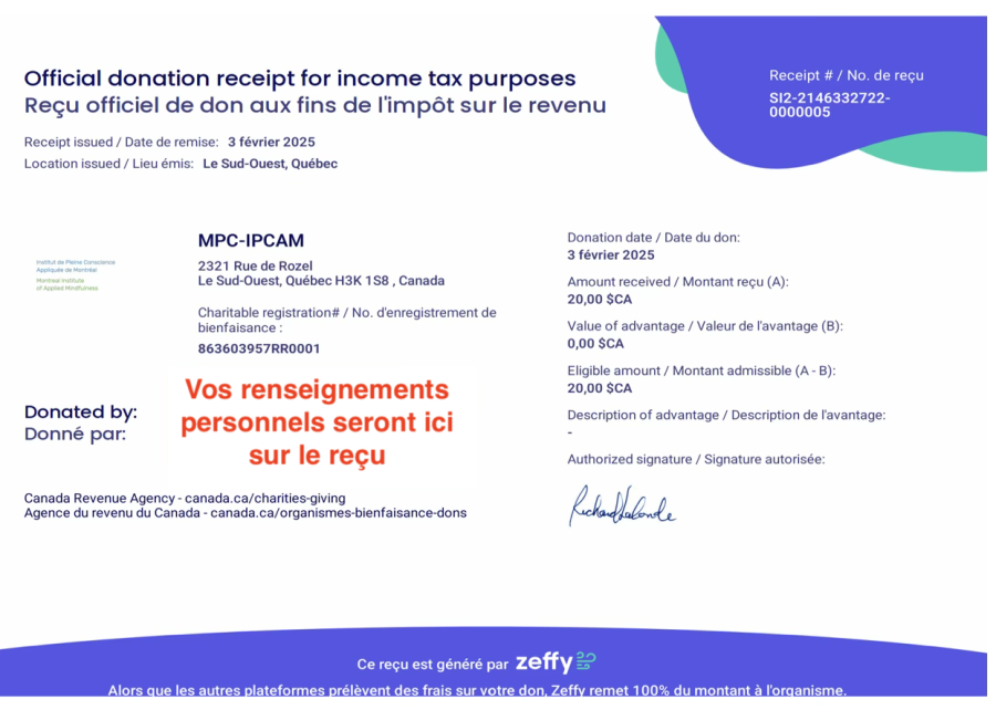 Reçu d'impôt